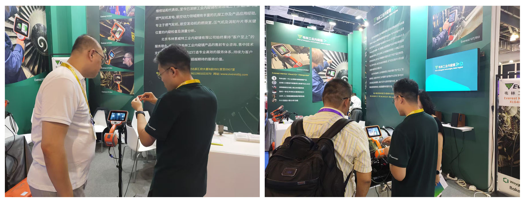 各行業(yè)用戶蒞臨韋林工業(yè)內(nèi)窺鏡展位，溝通交流